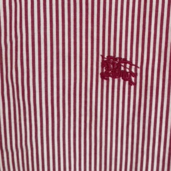 Burberry Brit Striped Cotton-Linen Button-down Shirt,Sz L - Picture 1 of 6